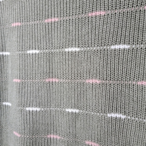 Large Sage Green Knit 100% Cotton Sweater - Picture 6 of 10